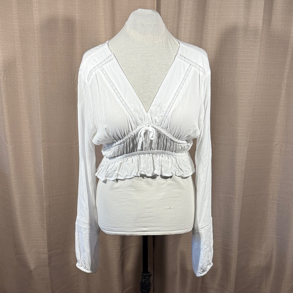 Streetwear Society | Boho Crochet & Ruffle Blouse | XL